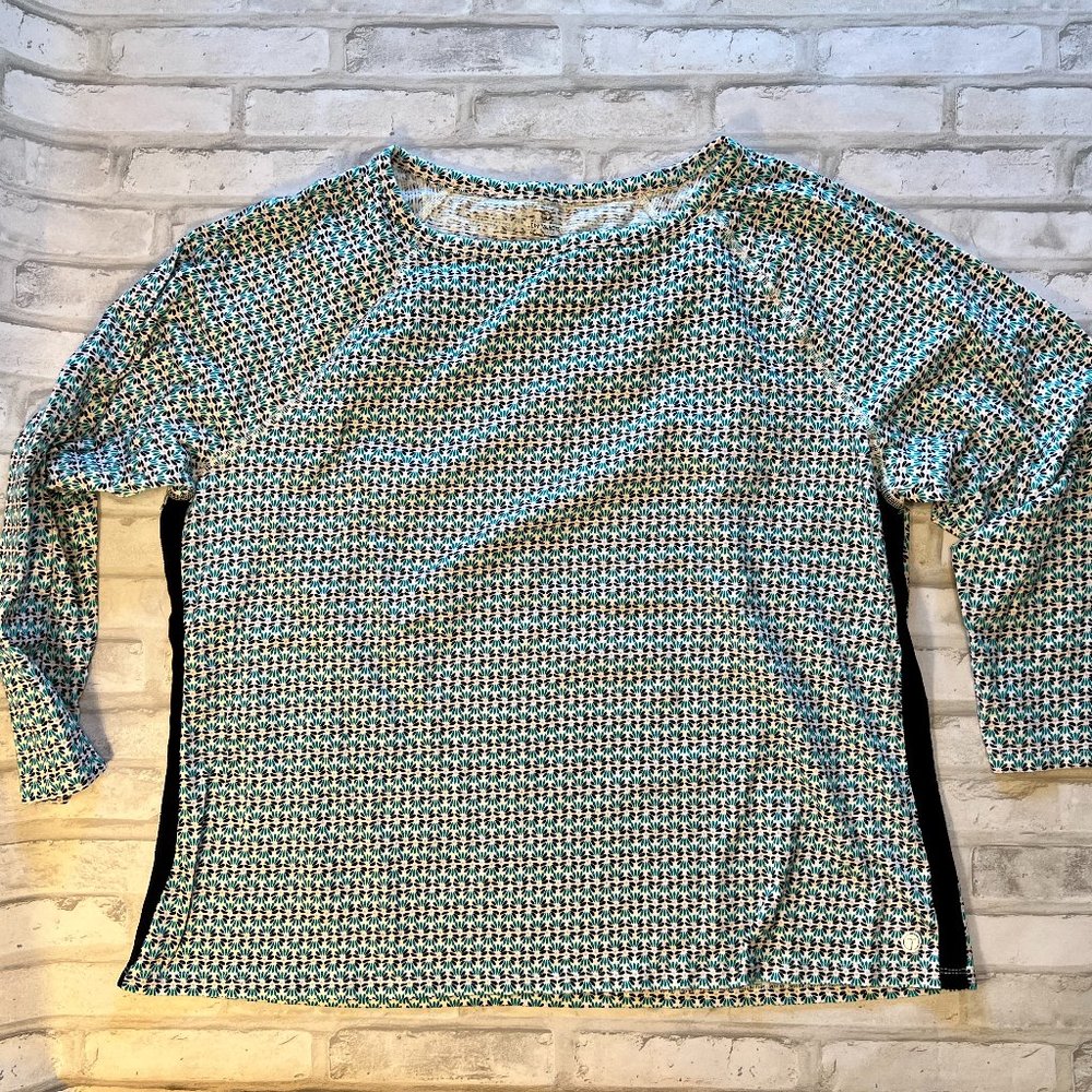 T by Talbots Side Striped Floral Tee Sz 3X